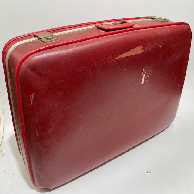 SUITCASE, Large Red Hardcase - 1960-70s